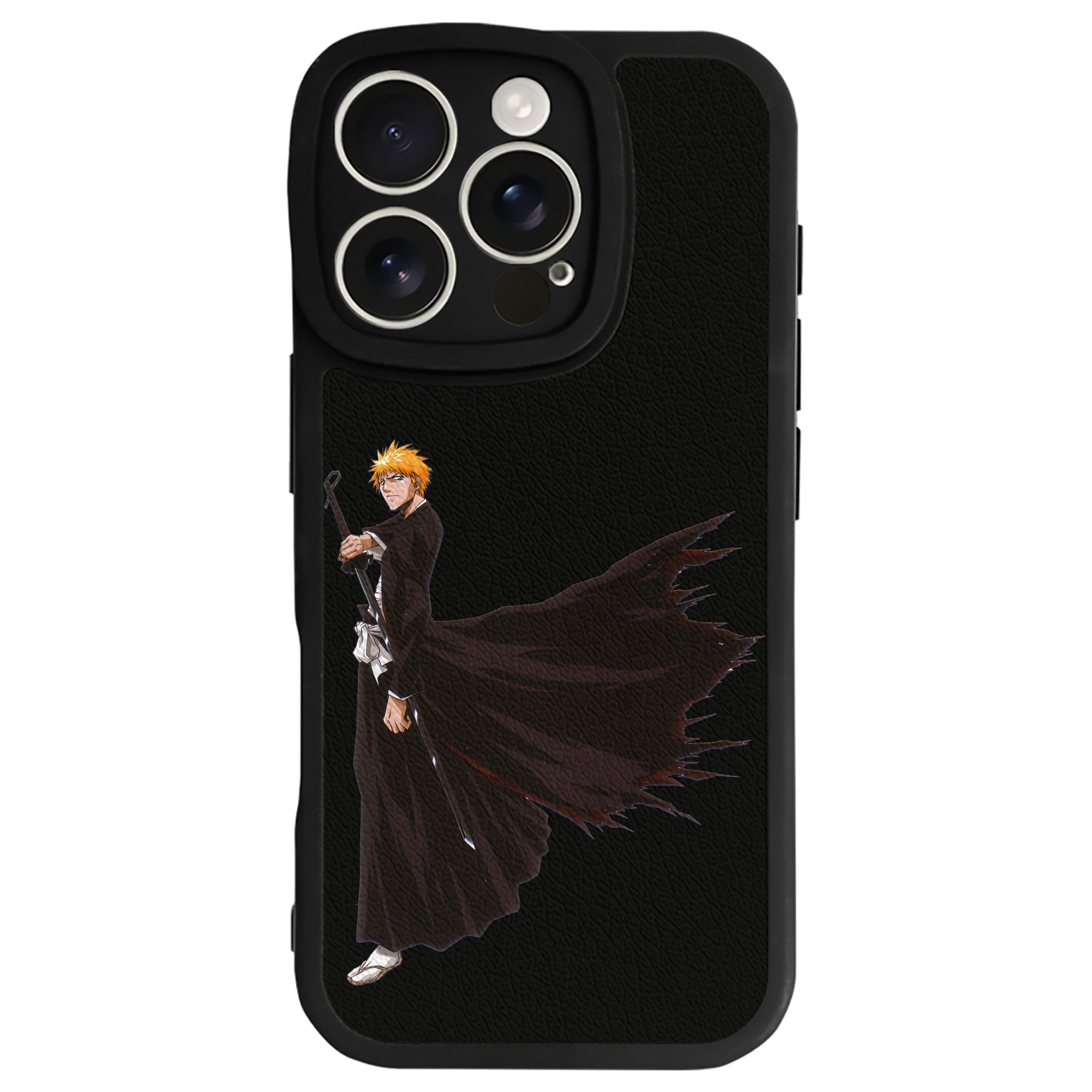 ブリーチ 黒崎一護（くろさき いちご）BLEACH Kurosaki Ichigo 【iPhone 16シリーズ対応】シリコンスマホケース（レザー調） 材質：シリコン